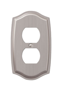Amerelle  Sonoma  Brushed Nickel  1 gang Stamped Steel  Duplex Outlet  Wall Plate  1 pk