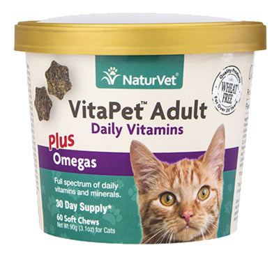 Cat Vitamins + Omegas, Adult Soft Chews, 60-Ct.