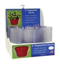 CWP Plastic Hanging Basket Drip Pan Clear (Pack of 50)