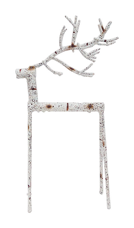 Celebrations Home Reindeer Christmas Decoration White 1 pk Iron (Pack of 3)