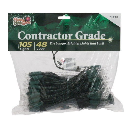 Holiday Bright Lights  Contractor  Incandescent  Light Set  Clear  48 ft. 105 lights