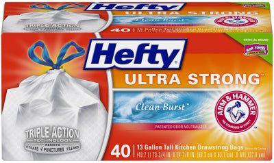 Hefty Arm & Hammer 4 gal Trash Bags Flap Tie 26 pk 0.5 mil