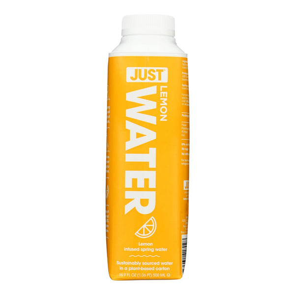 Just Water - Agua de manantial con infusión de limón - Caja de 12 - 16,9 FZ