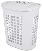 Sterilite 12218004 22.25 White 2.3 Bushel Lifttop Laundry Hamper (Pack of 4)