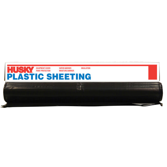 Husky Plastic Sheeting 4 mil T X 12 ft. W X 50 ft. L Polyethylene Black 1