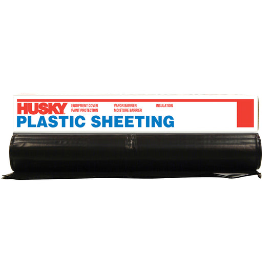 Husky Plastic Sheeting 6 mil T X 10 ft. W X 50 ft. L Polyethylene Black 1