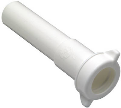 Lavatory Drain Extension Tube, White Plastic, 1.5 O.D. x 6-In.