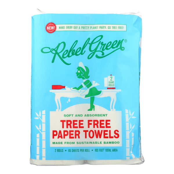 Rebel Green - Toallas de papel sin árboles - Caja de 20 - 2 unidades
