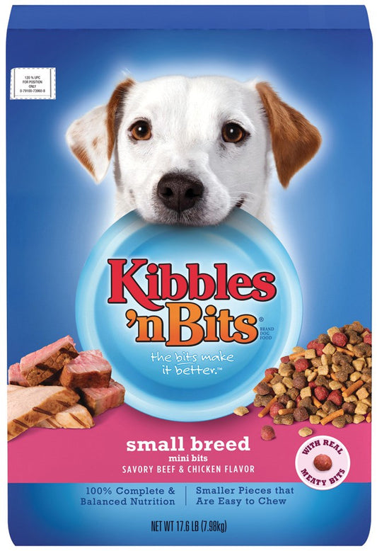 Kibbles N Bits 79100-51447 17.6 Lbs Beef & Chicken Small Breed Mini Bites Dog Food