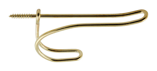 National Hardware Brass Gold Steel Wire Coat/Hat Hook 1 pk