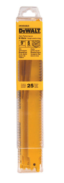 DeWalt Bi-Metal Reciprocating Saw Blade 6 TPI 25 pk (Pack of 25)