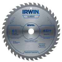 Irwin  6-1/2  Dia. x 5/8 in.  Classic  Carbide  Circular Saw Blade  40 teeth 1 pk