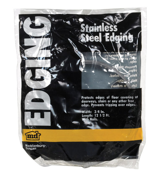 M-D Edge Binding 3/4"W X 12-1/2' L Stainless Steel Polybag