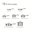 Prima 12 Pc Stainless Steel Cookware Set - Tri-Ply Base