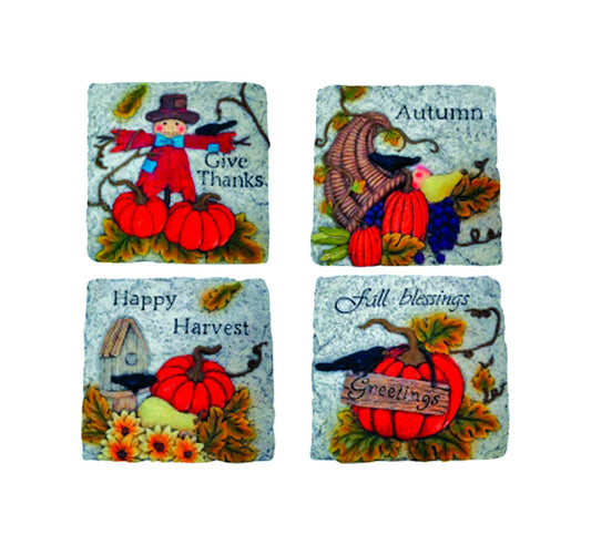 Alpine Harvest Stepping Stones Fall Decoration 1/2 in. H x 8 in. W 1 pk (Pack of 4)