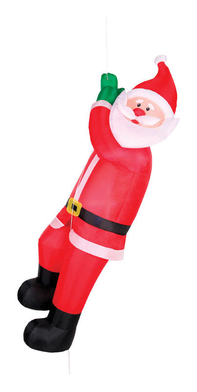Occasions  Climbing Santa  Christmas Inflatable  Polyester  1 pk Red/White