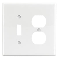 Leviton White 2 gang Nylon Duplex/Toggle Wall Plate 1 pk