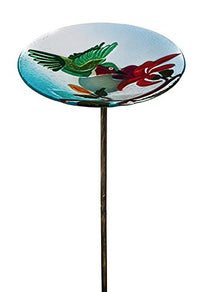 GLASS BIRD BATH W/ STAKE