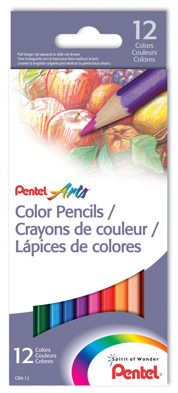 Pentel CB8-12 Arts® Color Pencils Assorted Colors 12 Count
