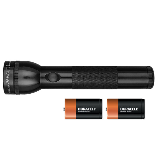 Mag-Lite Aluminum Black 168 lm. D Battery Non-Rechargeable LED Flashlight 2.25 L x 2.25 W x 10 H in.