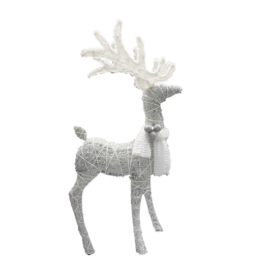 Celebrations  Cool White  48 inch in. Yard Decor  Standing Deer with Scarf and Ornaments