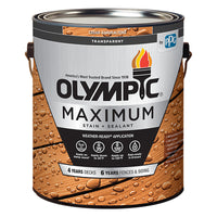 Olympic Maximum Transparent Cedar Toner Acrylic Stain and Sealant 1 gal (Pack of 4).