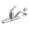 Moen  Classic  One Handle  Chrome  Kitchen Faucet  Side Sprayer Included