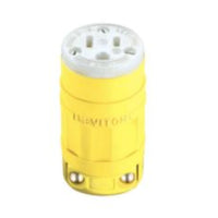 Leviton Dustguard Industrial Thermoplastic Straight Blade Connector 5-15R 18-12 AWG 2 Pole 3 Wire