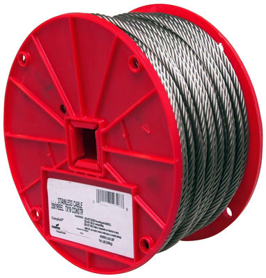 Campbell Chain Electro-Polish Stainless Steel 1/16 in. D X 250 ft. L Cable