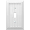 Amerelle White 1 gang Wood Toggle Wall Plate 1 pk