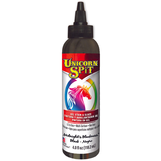 Unicorn Spit Flat Black Gel Stain and Glaze 4 oz. (Pack of 6)