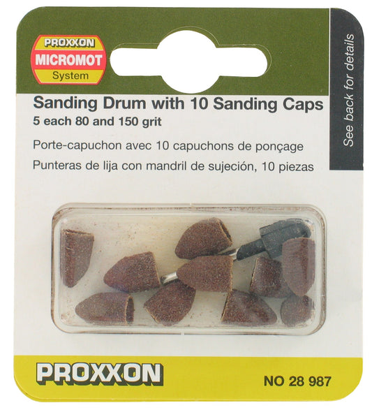 Proxxon 28987 Sanding Drum With 10 Sanding Caps
