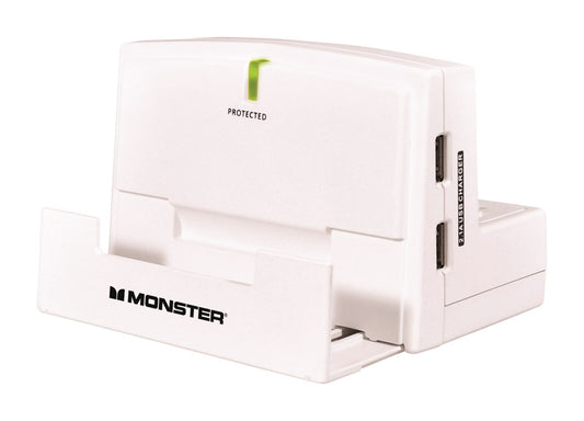 Monster 4 ft. L 3 outlets Surge Protector White 1080 J