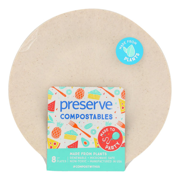 Preserve Compostables Small Compostable Plates  - Case of 12 - 8 CT (Pack of 12)