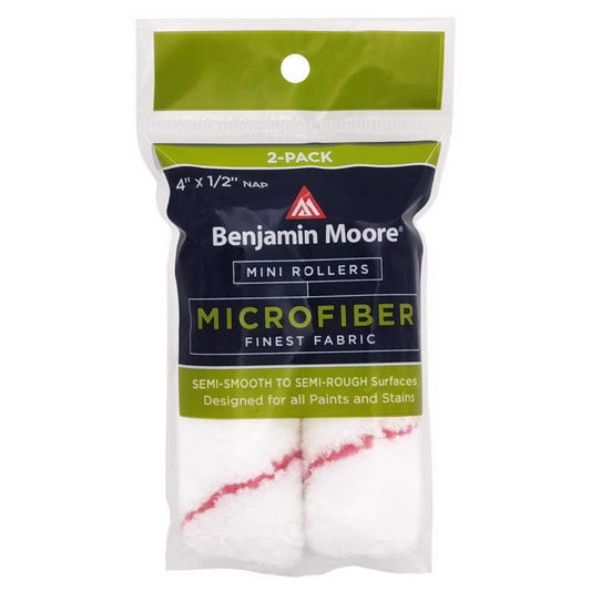 Benjamin Moore Microfiber 4 in. W X 1/2 in. Mini Roller 2 pk