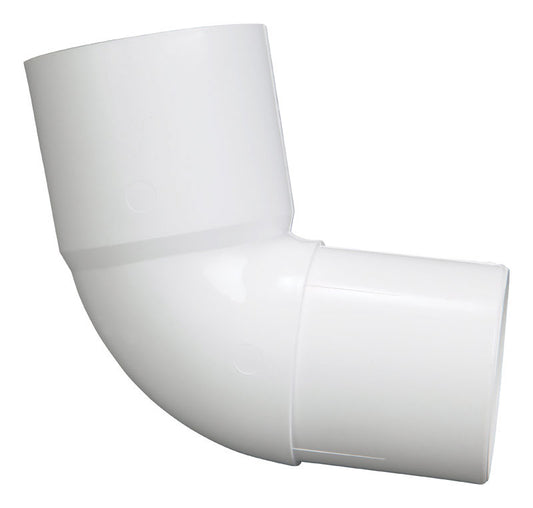 Plastmo 2.5 in. H X 2.5 in. W White Vinyl Downspout Elbow