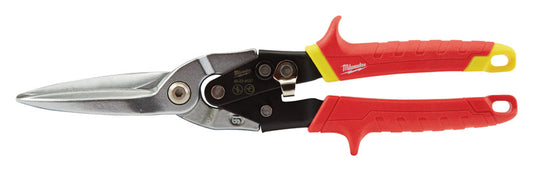 Milwaukee  11.5 in. Forged Alloy Steel  Long Serrated  Straight Aviation Snips  22 Ga. 1 pk