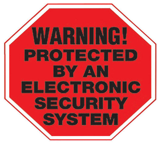 Hy-Ko English Warning! Protected by an Electronic Security System Sign Vinyl 5 in. H x 4 in. W (Pack of 10)