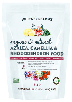 Whitney Farms 10101-10007 4 Lb Organic & Natural Azalea, Camellia, & Rhododendron Food 3-3-2