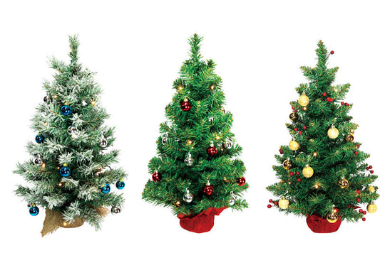 Celebrations 2 ft. Multicolored Prelit PVC Artificial Tree 15 lights (Pack of 12)