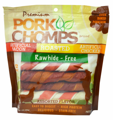 Golosinas para perros, piel de cerdo premium Twistz, 12 unidades.