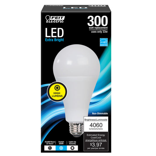 Feit Electric A21 E26 (Medium) LED Bulb Daylight 300 Watt Equivalence 1 pk