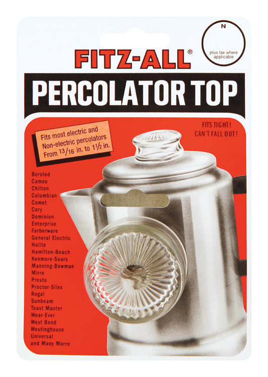 Tops Fitz-All Replacement Percolator Heat Resistant Glass Top 13/16 to 1-1/2 in.