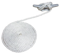Attwood 11705-7 3/8" X 15' White Premium 3 Strand Twisted Nylon Dock Line