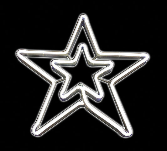 Sienna  White  Neon Double Star  Christmas Decor