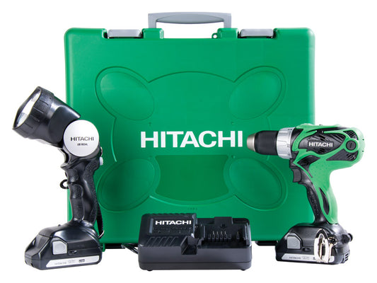 Hitachi Green LED Light 2-Speed Cordless Drill Driver Kit 1500 RPM 18V 7.7 L x 1/2 in. Chuck