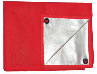 Picnic Blanket/Tarp, Red/Silver, 5 x 7-Ft.