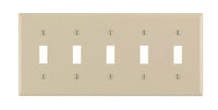 Leviton Ivory 5 gang Plastic Toggle Wall Plate 1 pk