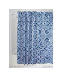 InterDesign 72 in. H x 72 in. W Blue Medallion Shower Curtain (Pack of 2)