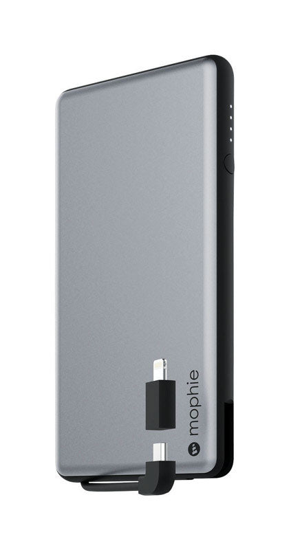 mophie  Zagg  Space Gray  Powerstation Plus  For iPhone and Android Universal  9 ft. L